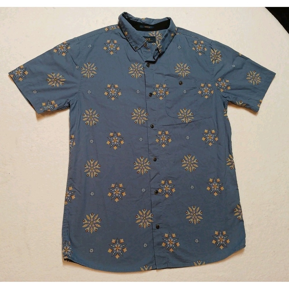 Roark Revival Fire In The Sky Shirt Mens Medium Blue Aztec Geometric Button Up